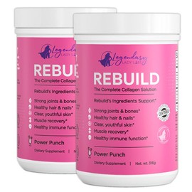 Rebuild Clean Collagen Solution | Collagen, Vitamin C, & Boron | Made in USA | GMO Free - Size: 2 Jars Rebuild Power Punch
