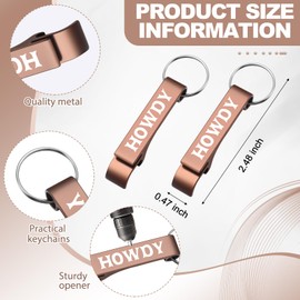 Junkin 60 Pcs Western Cowboy Party Favors Howdy Metal Bottle Opener Keychain Bulk Western Cowgirl Theme Favors for Wild West Derby Last Rodeo Bar Birthday Wedding Bridal Shower Gift Souvenirs (Brown)