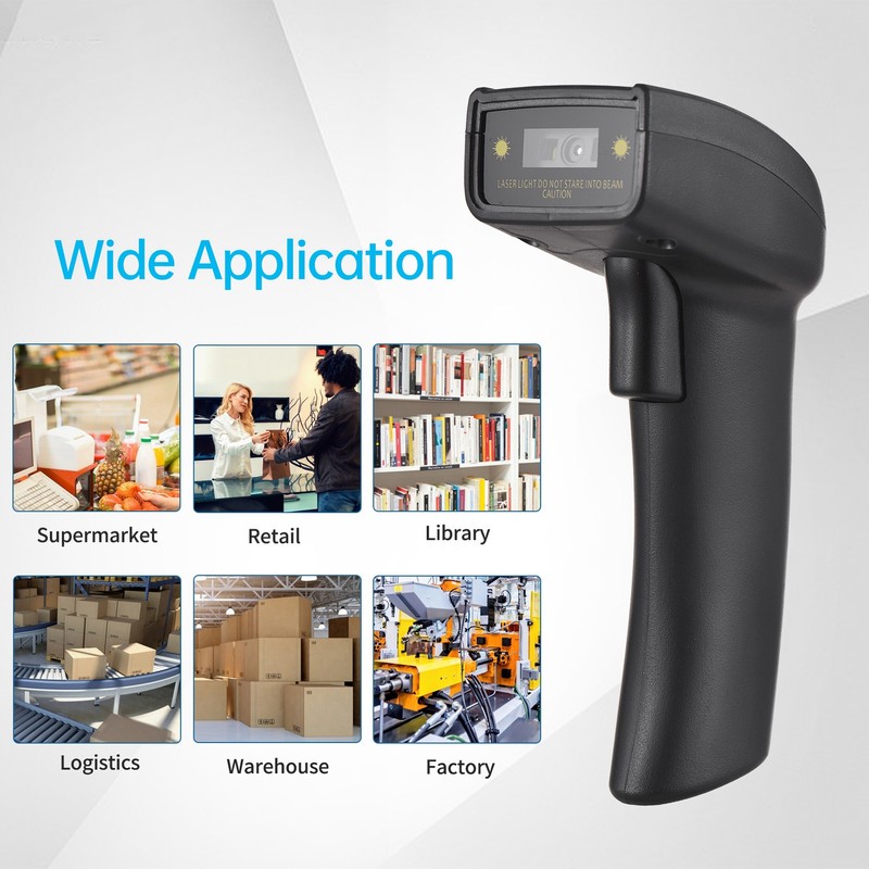 Barcode Scanner USB Plug and Play Portable Handheld Barcode Reader