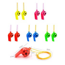 TRHDFW Football Whistles Colored Plastic Whistle Referee Whistle World Cup Toy Soccer Party Supplies for Kids (50)