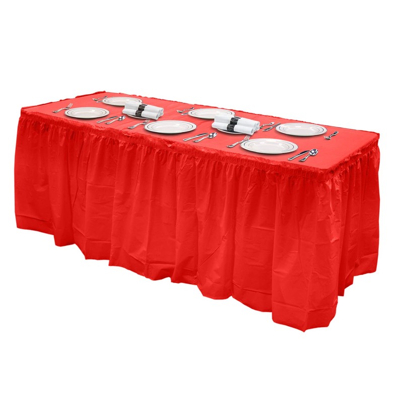 Party Essentials Plastic Table Skirt, 1-Count, 29" W x 8'