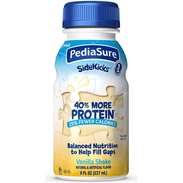 Pediasure Sidekicks, High Protein Nutrition Shake for Kids, Vanilla, 8 Fl Oz, Pack of 24 (66912)