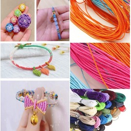 BetterJonny - Cuerda de poliéster encerado de 437 yardas, 1 mm, 40 colores, cuerda de poliéster encerada, cuerda de cera para hacer pulseras, collares, joyas, amistad, 10 m cada color