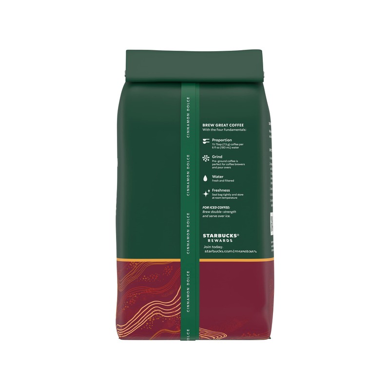 Starbucks Ground Coffee, Cinnamon Dolce Flavored Coffee, Naturally Flavored, 100%
