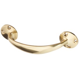 Merriway® BH01753 Front Fix Bow Door Handle, 150mm (6 inch) - Polished Brass