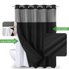 eachope No Hooks Needed Linen Textured Shower Curtain with Snap-in