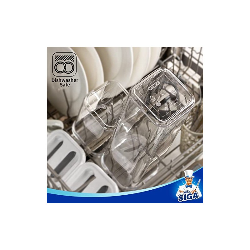 MR.SIGA Juego envases herméticos sin BPA apilables para pasta, paquete
