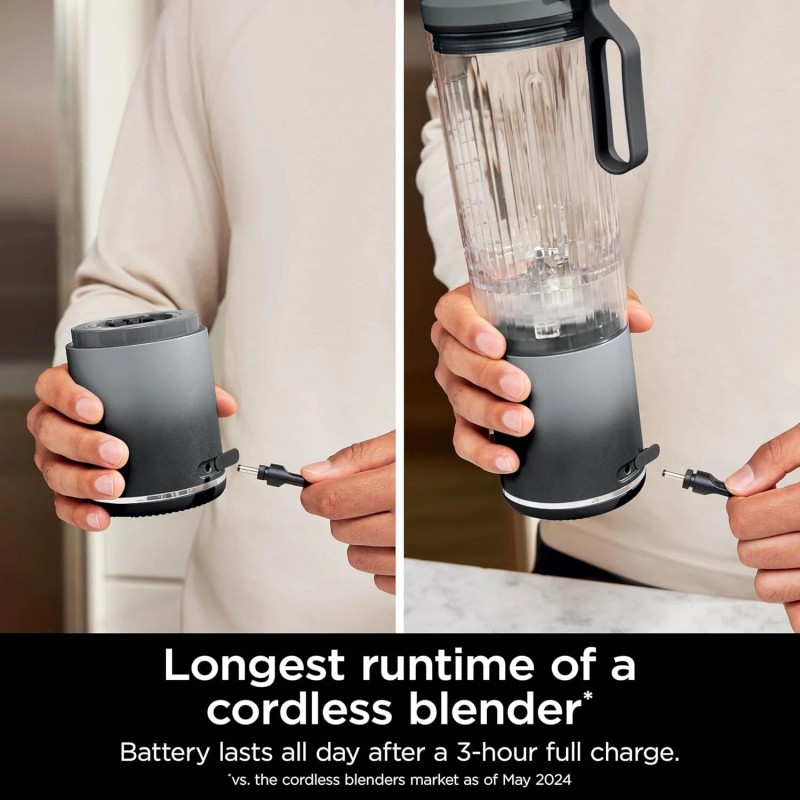 Ninja BC251GY Blast Max Cordless Blender, 22oz, Gray - Certified
