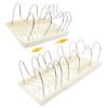 Pot and Pan Organizer Under Cabinet, Expandable Pan Organizer, White