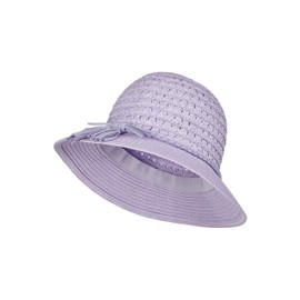 Sterntaler Straw Hat Lilac – Fashionable Hat with Braided Band – Girls' Sun Hat – Children's Headgear – Beach Cap, Mauve, 55