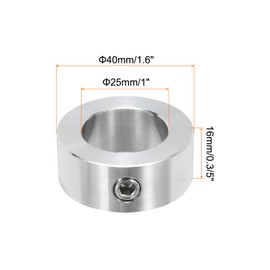 sourcing map 3pcs Shaft Collars 1" Bore Shaft Collars Stainless Steel Shaft Collars 1.6" OD, 3/5" Width Axle Collar Clamp with Set Screw for Linear Rod Shaft Guide