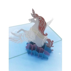 Nikki and Max 3D Pop Up Greeting Cards Unicorn Theme for Birthday Party Supplies, Unicorn Invitation Card with Envelope