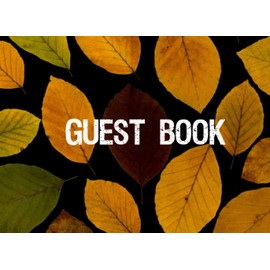 Guest Book Wedding Wooden Leaves: Wood Cover Style Fall season 8.25"x6" GuestBook For Sign In With Message Memories,Bridal shower,Anniversary,Birthday,