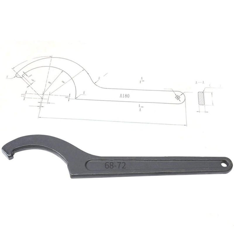 HugeAuto C Hook Spanner, Adjusting Round Nut Hook Wrench Collet