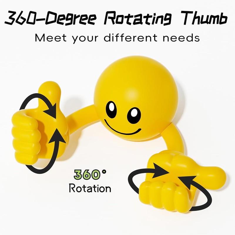 EnerCharge Smiley Cell Phone Holder-2 Pcs, 360°Adjustable Cell Phone Supports，Bright