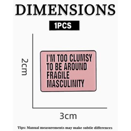 WUNZILO 1 x I'm too clumsy to be fragile masculinity enamel pin feminist art lapel pin badge fashion jewellery decor gift light pink