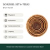 HOFMEISTER® Set of 6 Olive Wood Bowls, Eye-catching Grain, Diameter