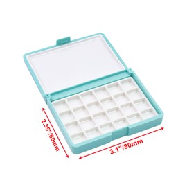 Bitray Watercolor Palette Box Portable 24 Wells Paint Palette Box Mini Size Green Palette Box with Lid for Watercolor