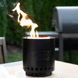 Coleman Cityscapes 10” Smokeless Tabletop Fire Pit, Small Round Wood Burning Fire Pit, Outdoor Accessory for Backyard, Deck, Patio, Black