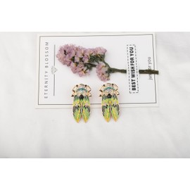 WSNANG Cicada Dangle Earrings - Gift for Insect Lovers, Entomologists, Biologists - Nature-Inspired Jewelry