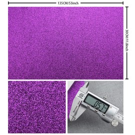 Purple 11.8X 53 Inch (30 x 135 cm) Sparkly Superfine Glitter Leather Rolls Shiny Faux Fabric Canvas Perfect for Craft DIY Handmade Projects Patchwork Bow Earring Craft Key Chain