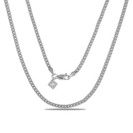 KEZEF Miami 18K Gold Plated 3mm Cuban Curb Chain | 925 Sterling Silver Necklace for Men & Women | 22 Inches - 55 cm | Available in Gold & Silver