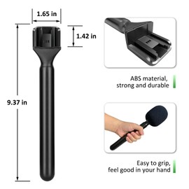 Frgyee Handheld Mic Adapter for Rode Wireless GO II, Interview Microphone Handheld Adapter with Mic Windscreen for Wireless ME, Wireless PRO