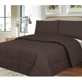 Sweet Home Collection Down Alternative Polyester Comforter Box Stitch Microfiber Bedding - Twin, Brown