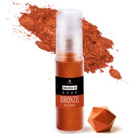 Essbarer Glitzer - 10g Essbarer Glitzerstaub Glitzerpulver in Sprühflasche für Lebensmittel, Getränke, Kuchen - Metallisch Lebensmittelfarbe Pulver zum Dekorieren Torten, Süßigkeiten, Keksen (Bronze)