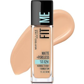 MAYBELLINE Maybelline Fit Me Matte + Poreless Liquid Oil-Free Foundation Makeup, True Beige, 1 Count (Packaging May Vary)