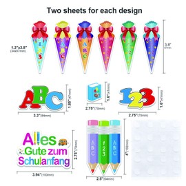 HOWAF Alles Gute Zum Schulanfang Konfetti ABC Konfetti Zuckertüte 123 Zahlen Stift Buch Tisch Dekoration Schuleinführung Schulanfang Einschulung Deko