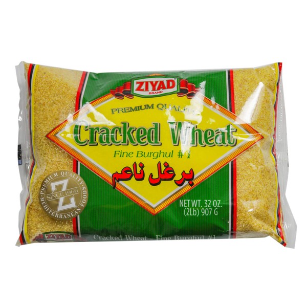 Ziyad Cracked Wheat Number 1 Fine Bulgur, Bread Filler Perfect for Bread Crumbs, Oats, Tabouli, Kibbeh, Curries! 32 oz