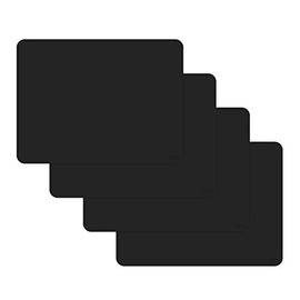 gasare, Silicone Placemats for Dining Table, Kids and Toddler Placemats, Table Mats, Non Slip, Washable, Heat Resistant, 20% Thicker, 16 x 12 inches, Set of 4, Black
