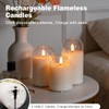 LEDHOLYT Rechargeable Glass Jar Flameless Candles, Realistic Flickering LED Pillar