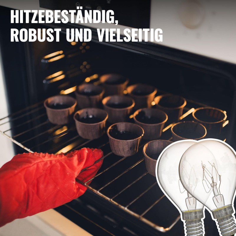POPPSTAR Oven Bulb E14, G45, 25 W, Heat Resistant up