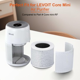 Pack of 2 Core Mini Filters for Levoit Core Mini Air Purifier, 3-in-1 Pre-Filter & Highly Efficient Activated Carbon & HEPA Filter, 2 Replacement Filters and 6 Aroma Pads, White