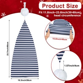Eurzom 2 Pcs Men's Night Cap Striped Pajama Hat Adjustable Sleeping Caps with Pom Ball Party Supplies