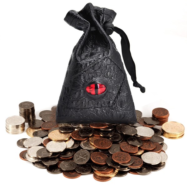DND Metal Coins Set of 60 with Leather Pouch -