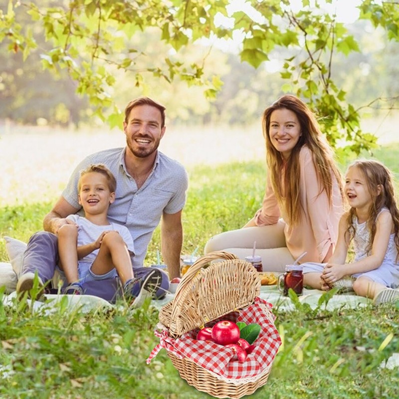 MAGICLULU Wicker Picnic Basket with Insert, Country House Style Picnic