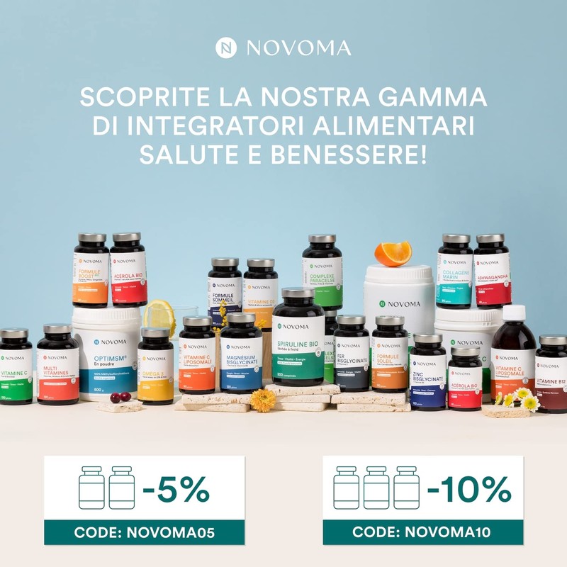 NOVOMA Magnesio Completo, Magnesio Bisglicinato Con Taurina e Vitamina B6,