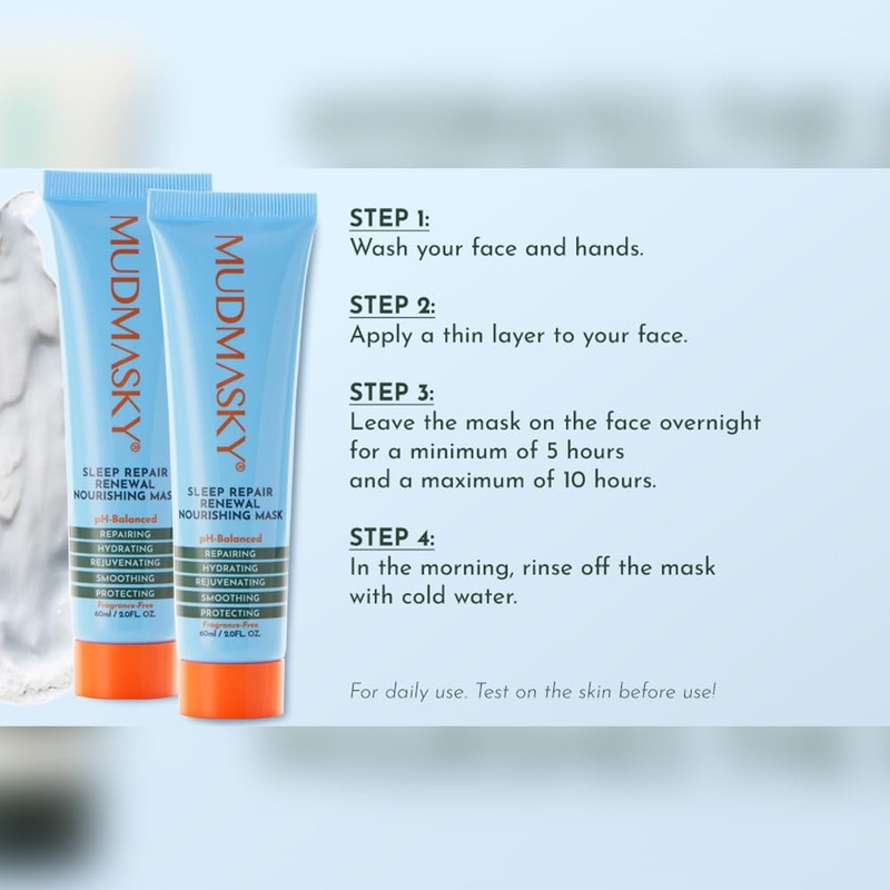 MUDMASKY Sleep Repair Renewal Nourishing Mask 60ml - Anti-Aging, Hydration