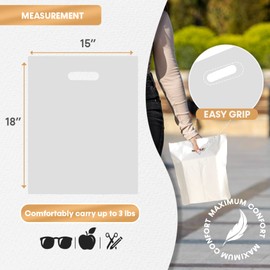 MMSBAGS Retail Plastic Merchandise Bags, Die Cut Handles, Strong, Tear Resistent, different Sizes and Colors. Perfect for Retail Stores, Birthdays, Parties or Any Events. Packs of 100/200/500/1000