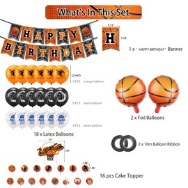 43 Pieces Basketball Themed Birthday Party Decorations, Children's Birthday Parties, Basketball Birthday Balloons, Boys Parties, Unique Party Decorations