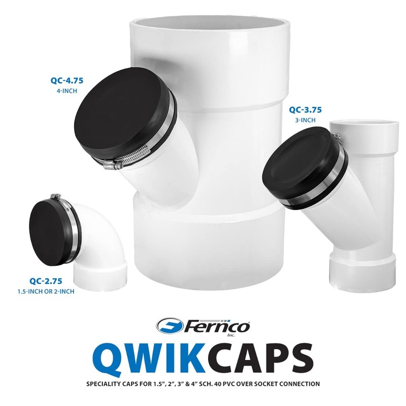 Fernco QC-3.75 3-in. Qwik Cap Schedule 40 PVC Pipe Socket