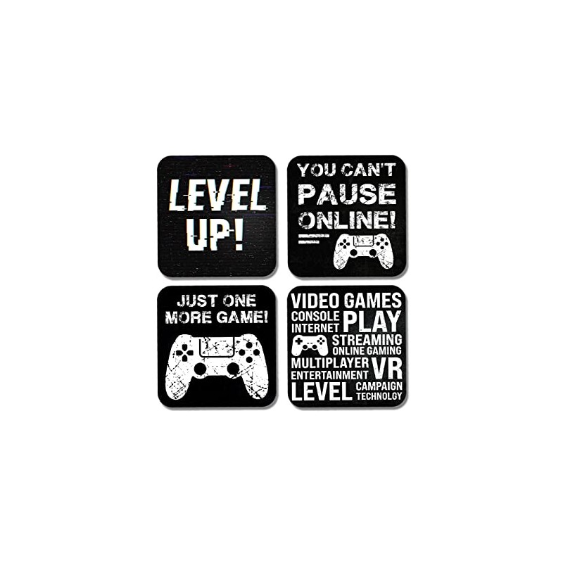 DV DESIGN 4 x Square Gamer Coasters - Funny Game