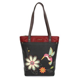 Chala Group Deluxe Vegan Leather Every Day Tote Bag Purse : 13.5 x 14 inches (Hummingbird)