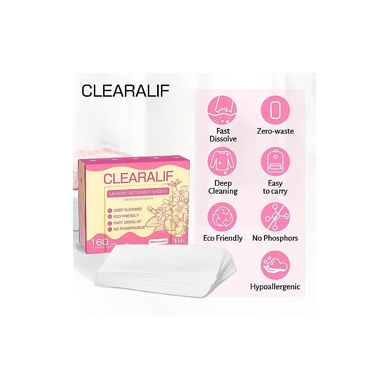 Laundry Detergent Sheets Up to 160 Loads, Fresh Flower -