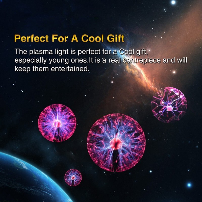 FBEST Plasma Ball, USB, Science Toy, Magic Thunder Ball, Touch-sensitive