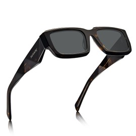 AVAWAY Acetate Rectangle Polarized Sunglasses for Men Cool Uv Protection Wide Arm Category 3 Sun Shades Sunnies