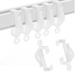 50 Pieces Plastic glider Curtain Hooks track hooks for curtains (33mm internal diameter)